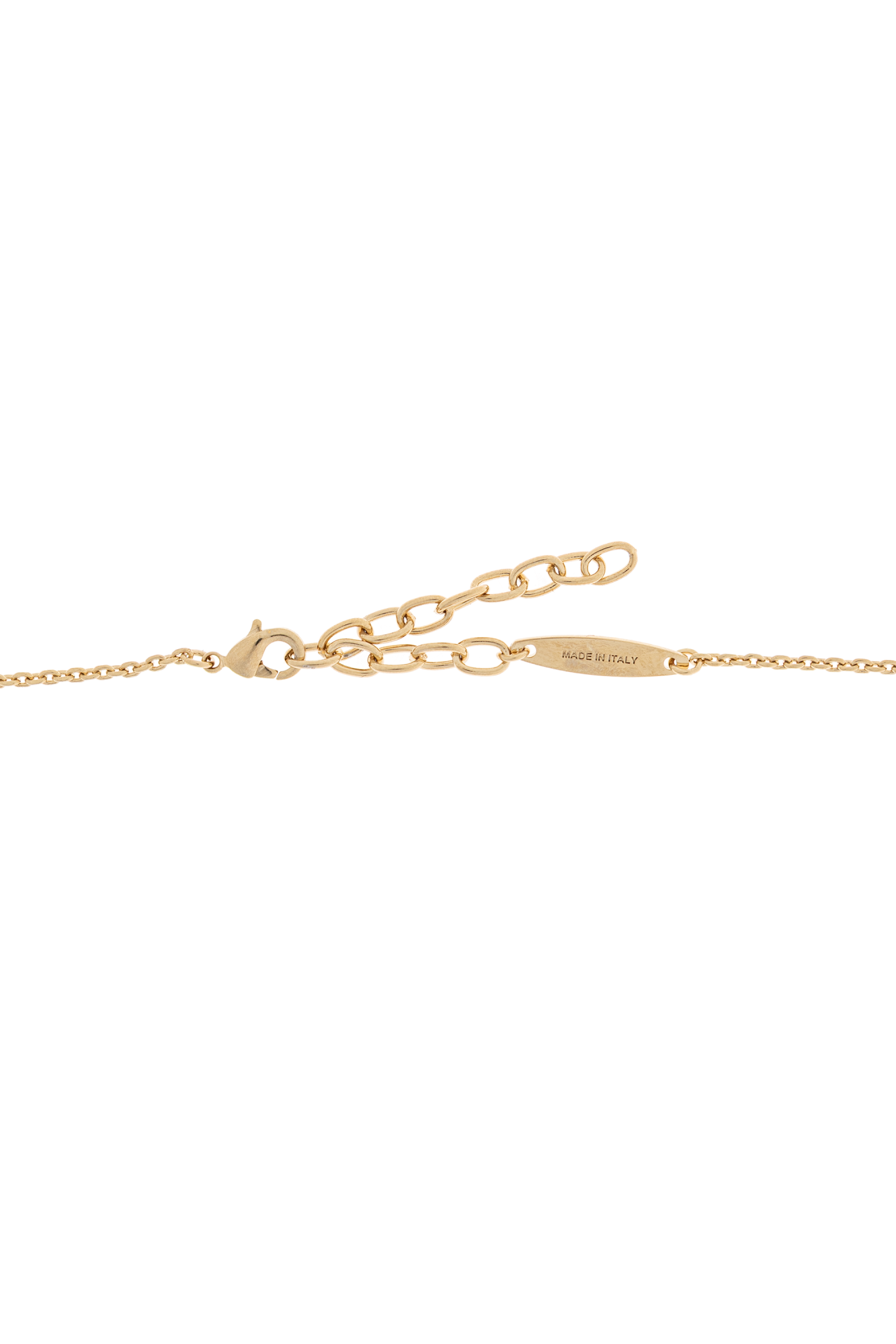 Gold Necklace with a pendant in the shape of a logo